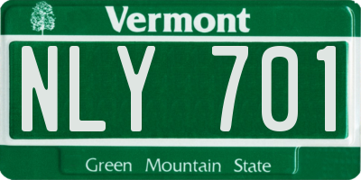 VT license plate NLY701
