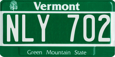 VT license plate NLY702