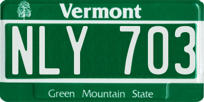 VT license plate NLY703