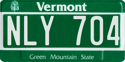 VT license plate NLY704