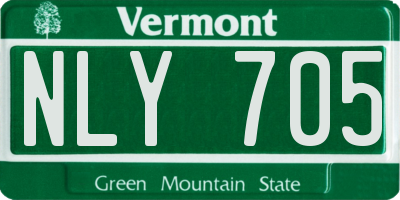 VT license plate NLY705