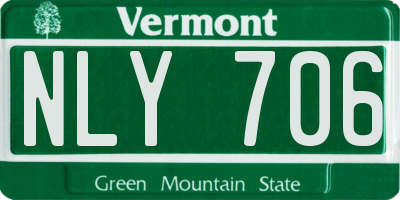 VT license plate NLY706