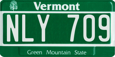 VT license plate NLY709
