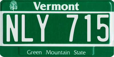 VT license plate NLY715