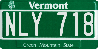 VT license plate NLY718