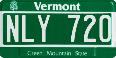 VT license plate NLY720