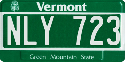 VT license plate NLY723