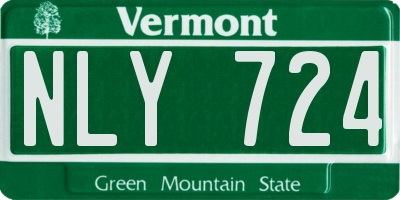 VT license plate NLY724