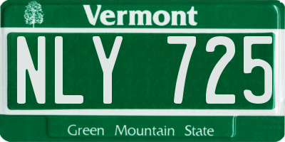 VT license plate NLY725