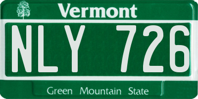 VT license plate NLY726