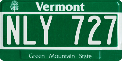 VT license plate NLY727