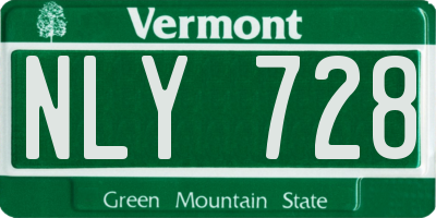 VT license plate NLY728