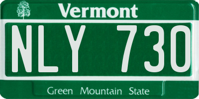 VT license plate NLY730