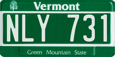 VT license plate NLY731