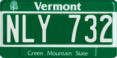 VT license plate NLY732