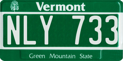 VT license plate NLY733