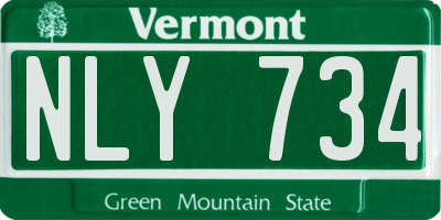 VT license plate NLY734