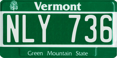 VT license plate NLY736