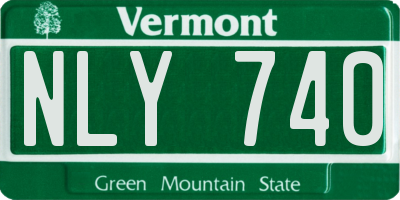 VT license plate NLY740