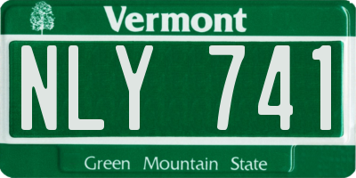 VT license plate NLY741