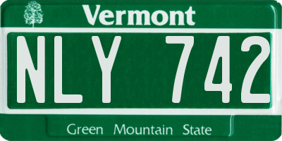VT license plate NLY742