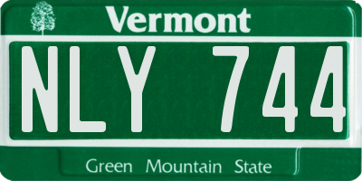 VT license plate NLY744