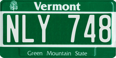 VT license plate NLY748
