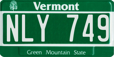 VT license plate NLY749