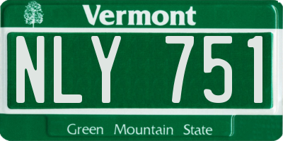 VT license plate NLY751