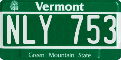 VT license plate NLY753