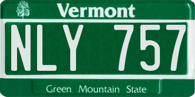 VT license plate NLY757