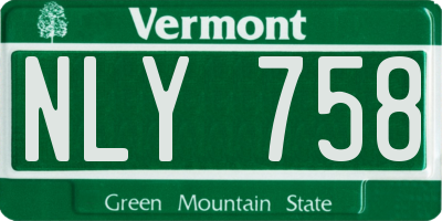 VT license plate NLY758