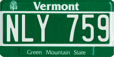VT license plate NLY759
