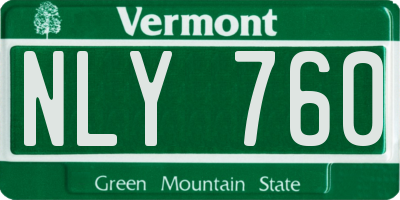 VT license plate NLY760