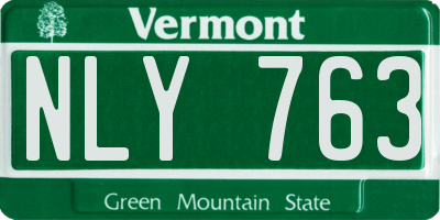 VT license plate NLY763