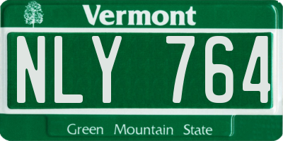 VT license plate NLY764