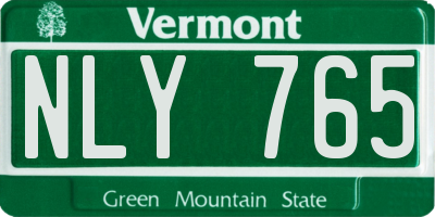 VT license plate NLY765