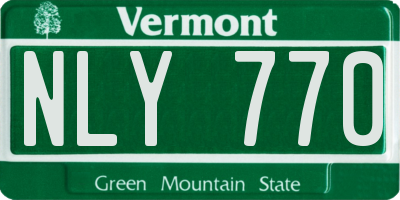 VT license plate NLY770