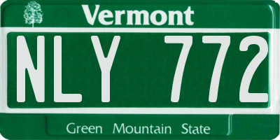 VT license plate NLY772