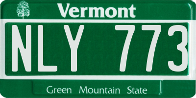 VT license plate NLY773