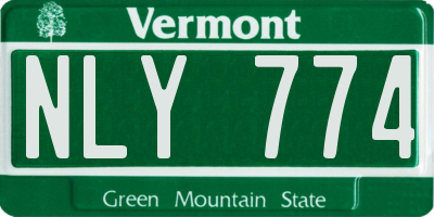 VT license plate NLY774