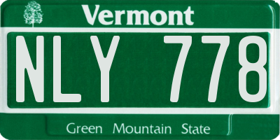 VT license plate NLY778