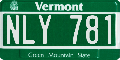 VT license plate NLY781