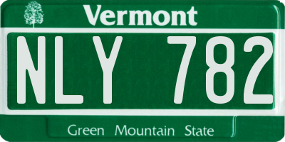 VT license plate NLY782