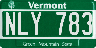 VT license plate NLY783