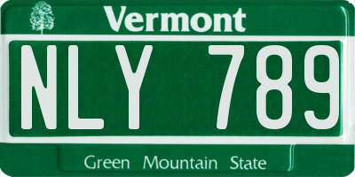 VT license plate NLY789