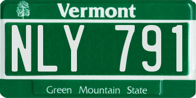 VT license plate NLY791