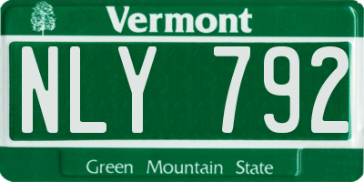 VT license plate NLY792