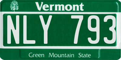 VT license plate NLY793