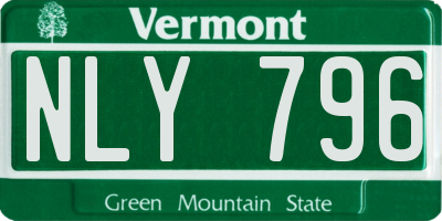 VT license plate NLY796